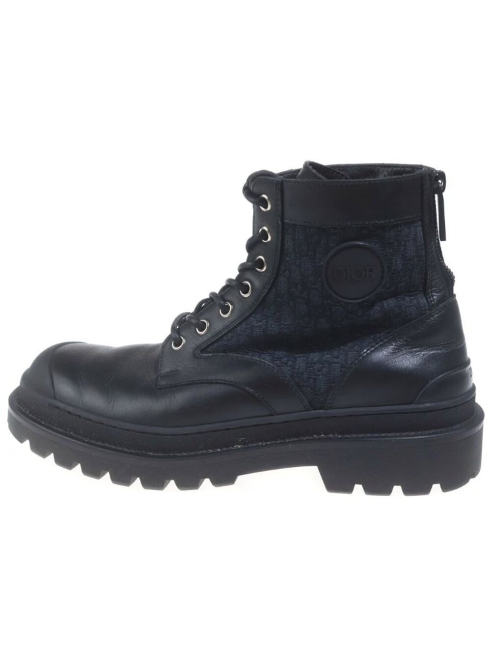 Dior Explorer Boots Oblique Ankle Black Leather Canvas